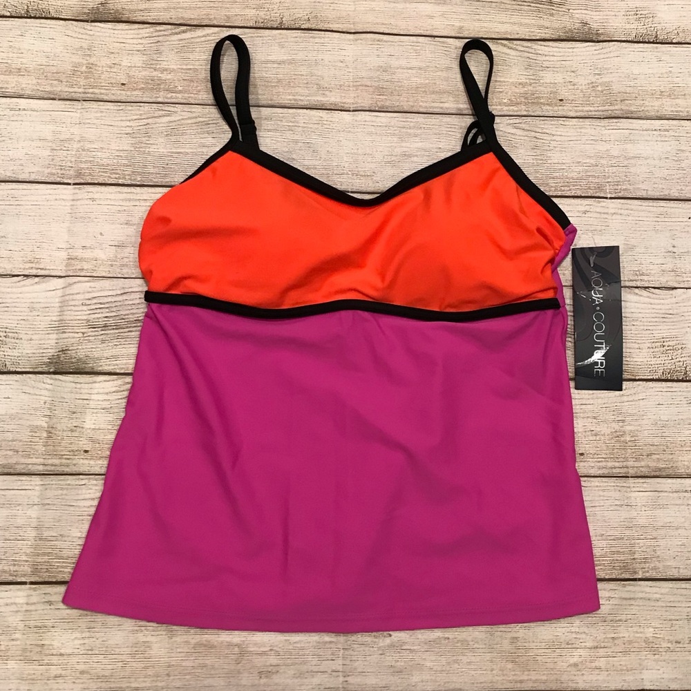 NWT Aqua Couture Tankini Swim Top Size L